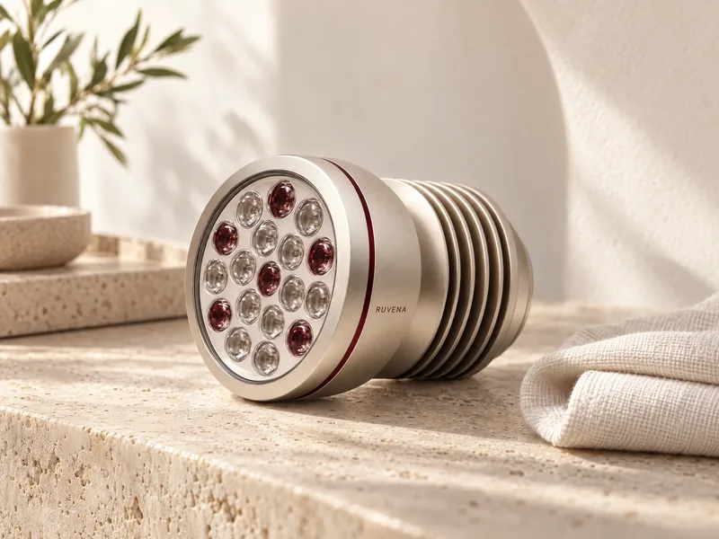 Focus kompaktna lampa na kamenu u malom kutku za njegu